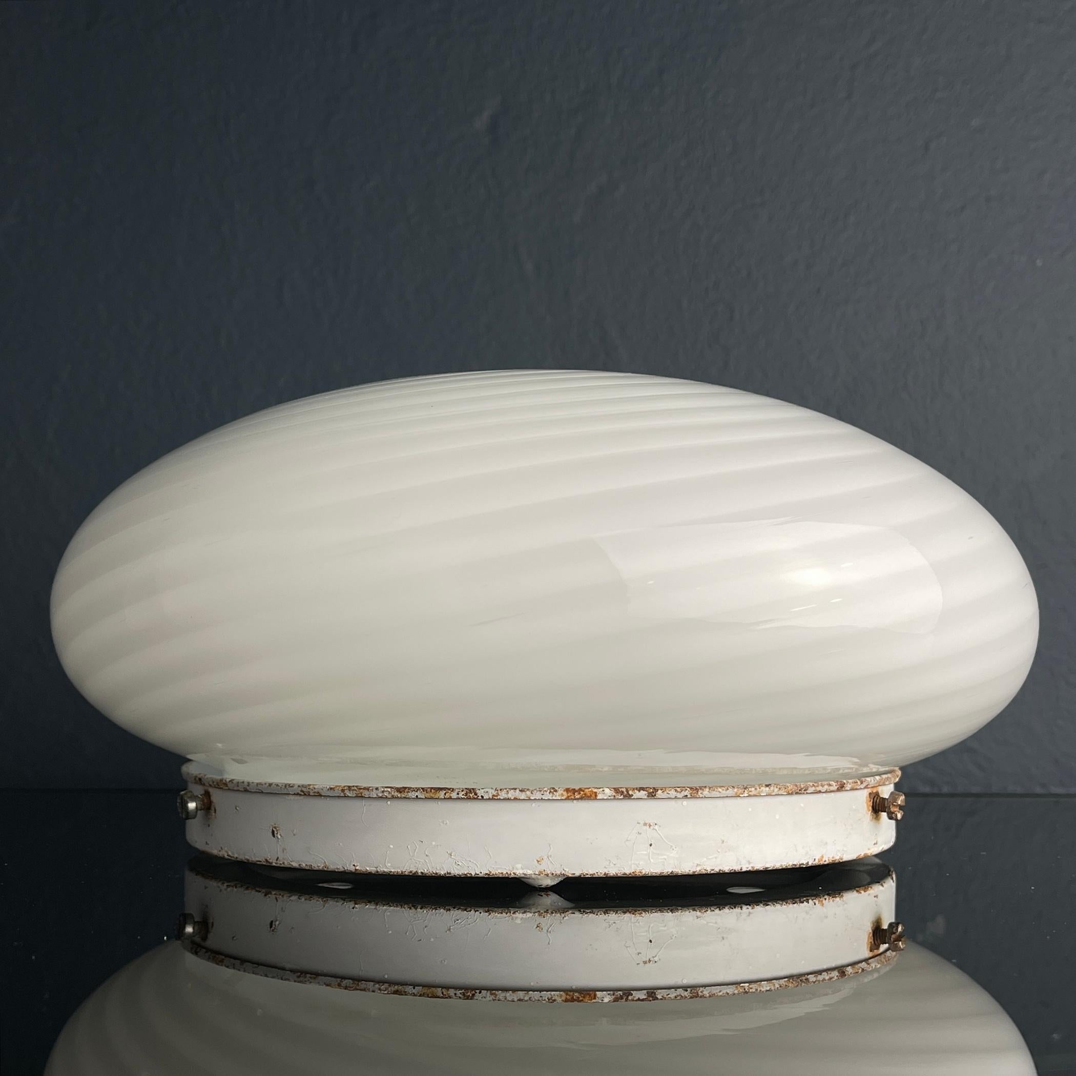 Classic swirl murano glass ceiling or wall lamp Italy 1970s For Sale 3