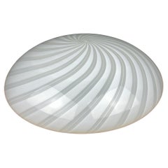 Classic Swirl Murano Glass Ceiling or Wall Lamp, Italy, 1970s