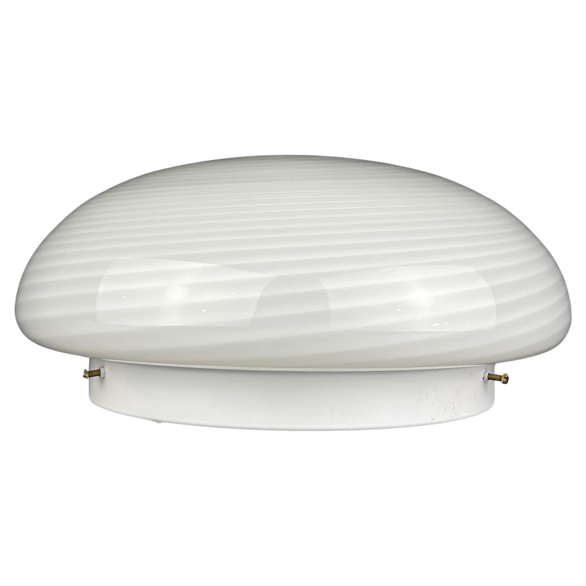 Classic swirl murano glass ceiling or wall lamp Italy 1970s