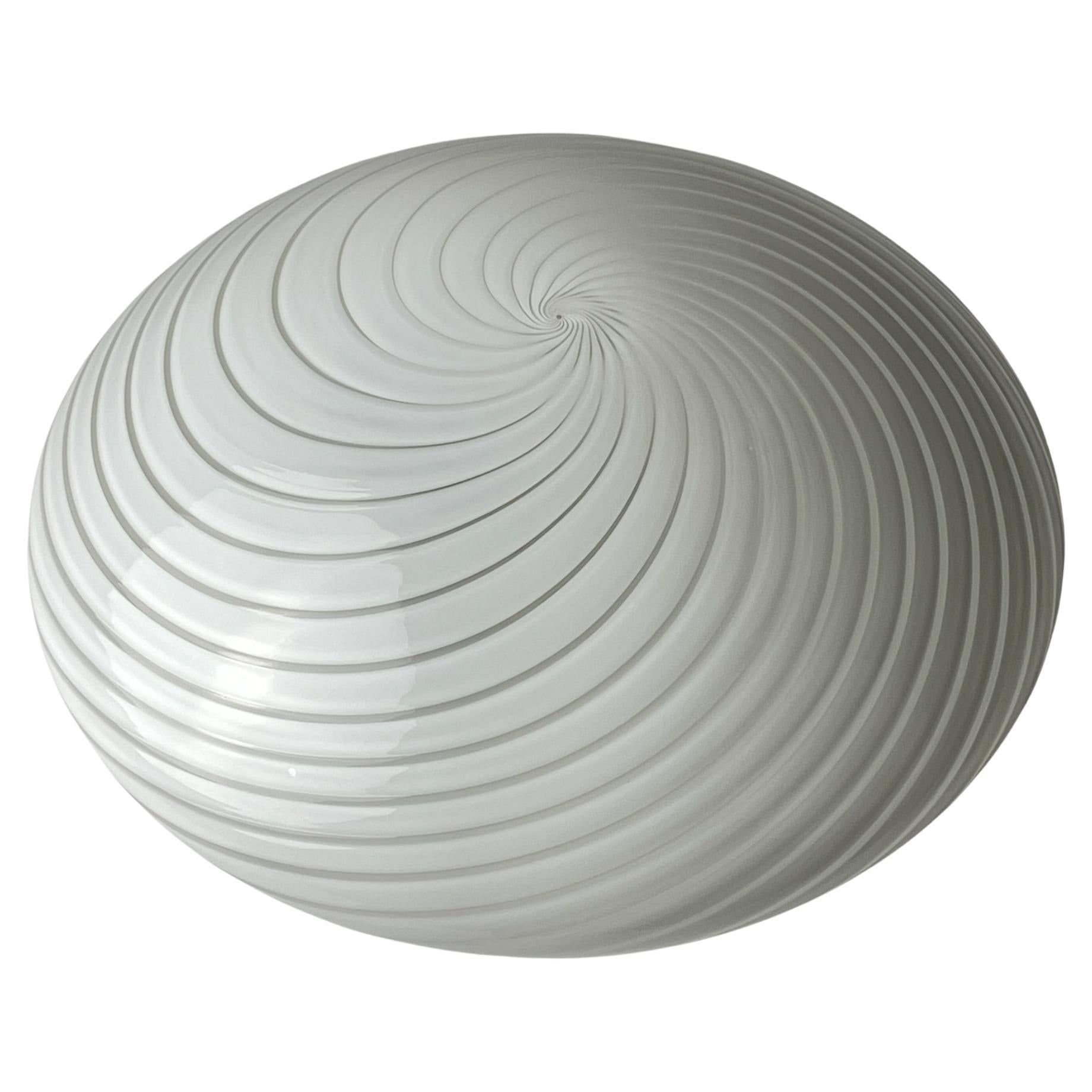 Classic swirl murano glass ceiling or wall lamp Italy 1970s