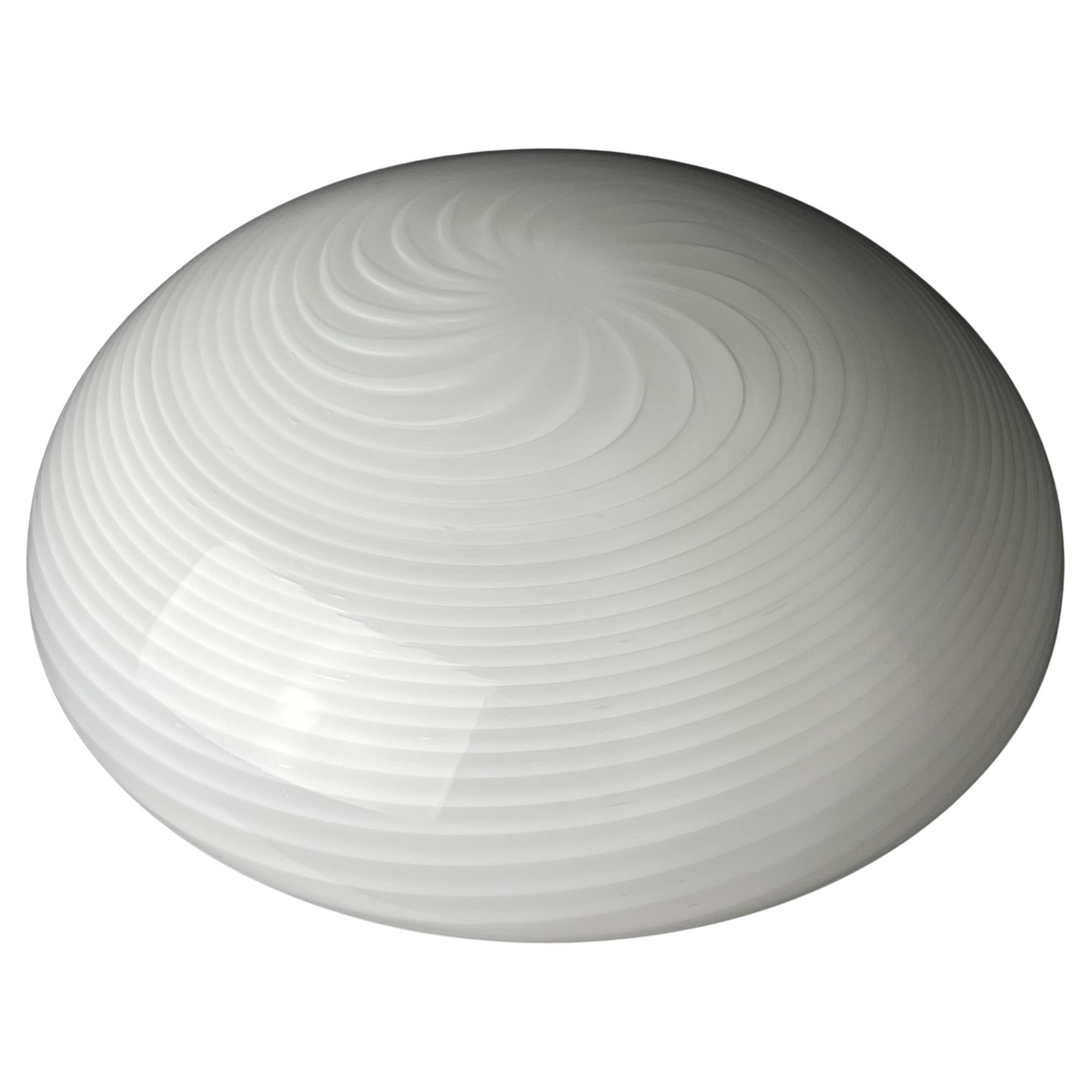 Lampada da soffitto o da parete in vetro di murano a volute classiche Italia anni '70