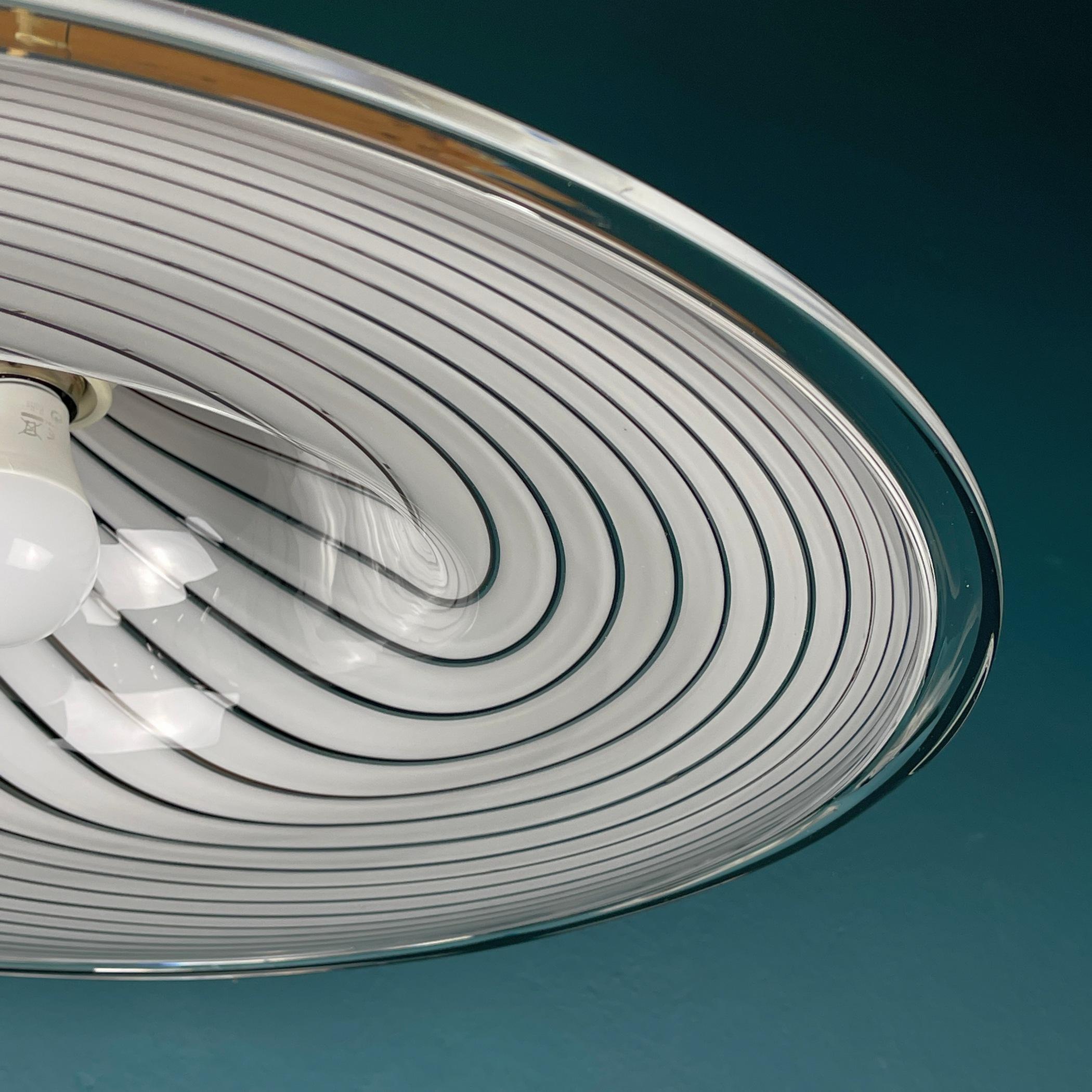 Classic Swirl Murano Glass Pendant Lamp, Italy, 1970s For Sale 7
