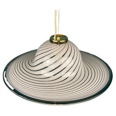 Classic Swirl Murano Glass Pendant Lamp, Italy, 1970s