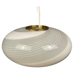 Classic swirl Murano glass pendant lamp Italy 70s 
