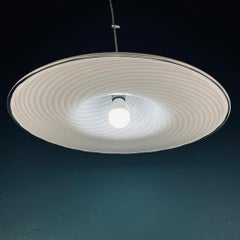 Classic swirl Murano glass pendant lamp Vetri Murano Italy 1970s