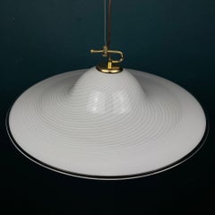 Classic Swirl Murano Glass Pendant Lamp Vetri Murano, Italy, 1970s