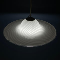 Classic swirl Murano glass pendant lamp Vetri Murano Italy 1970s