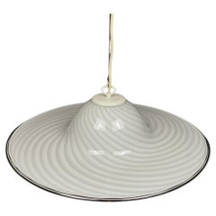 Classic swirl Murano glass pendant lamp Vetri Murano Italy 1970s 