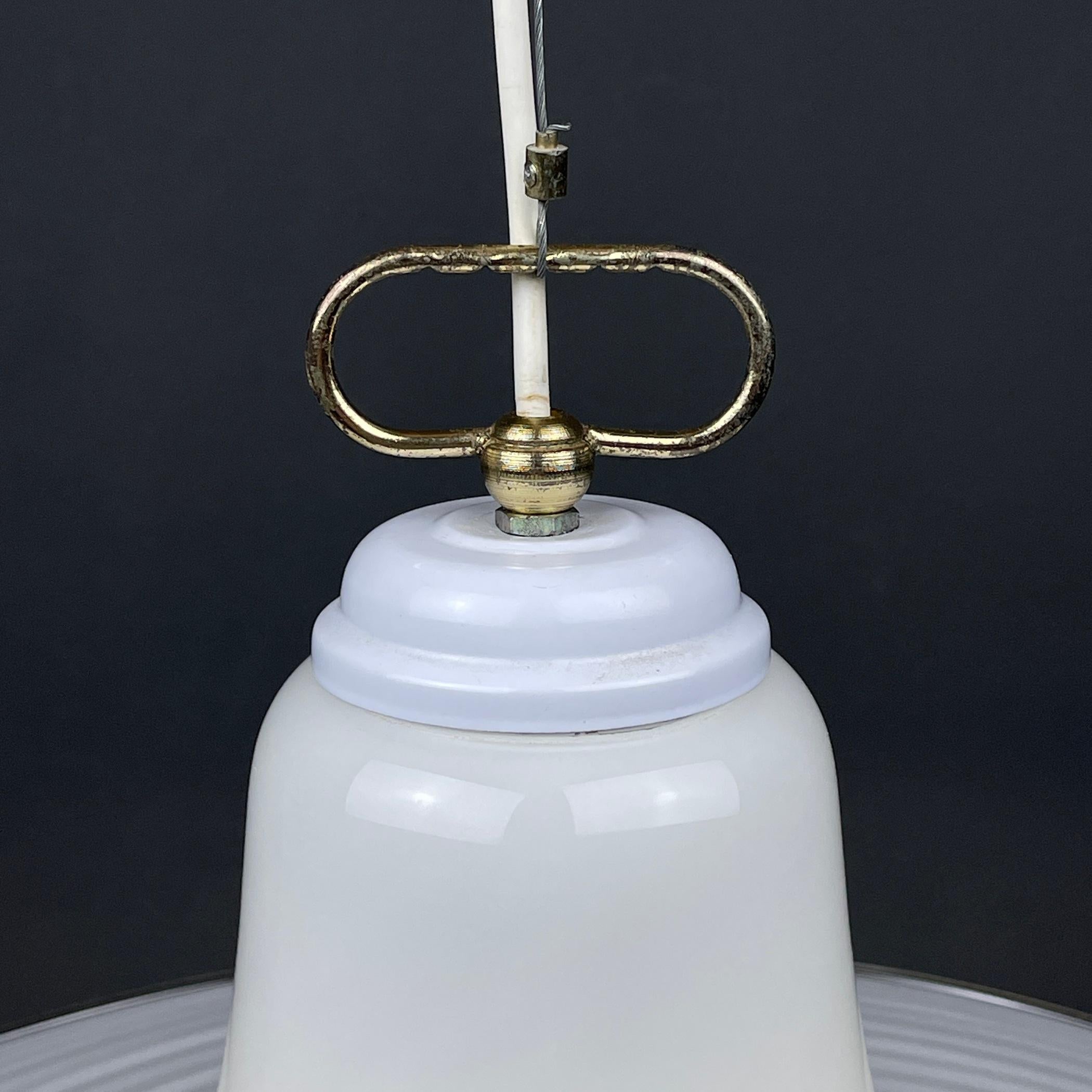Classic Swirl Murano Glass Pendant Lamp Vetri Murano Italy 70s For Sale 6