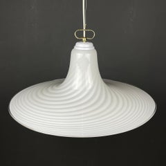 Classic Swirl Murano Glass Pendant Lamp Vetri Murano Italy 70s