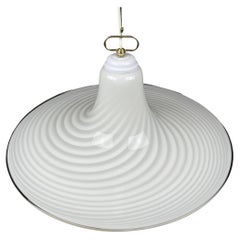 Classic Swirl Murano Glass Pendant Lamp Vetri Murano Italy 70s
