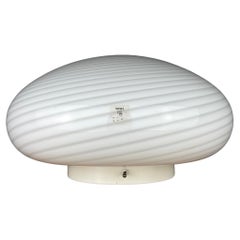 Classic swirl white murano glass ceiling or wall lamp Vetry Murano 022 by Venini