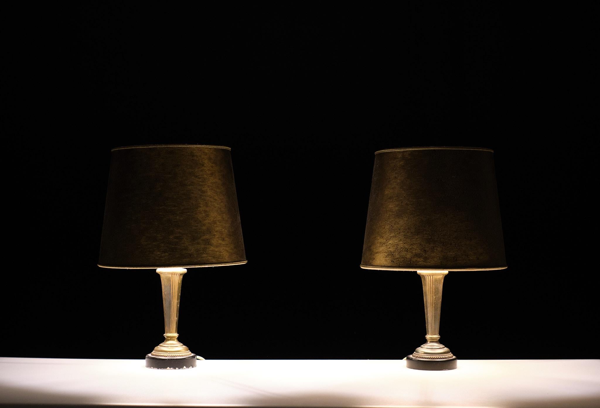 Mid-20th Century Classic table lamps  Antique Gold color .1960s  For Sale