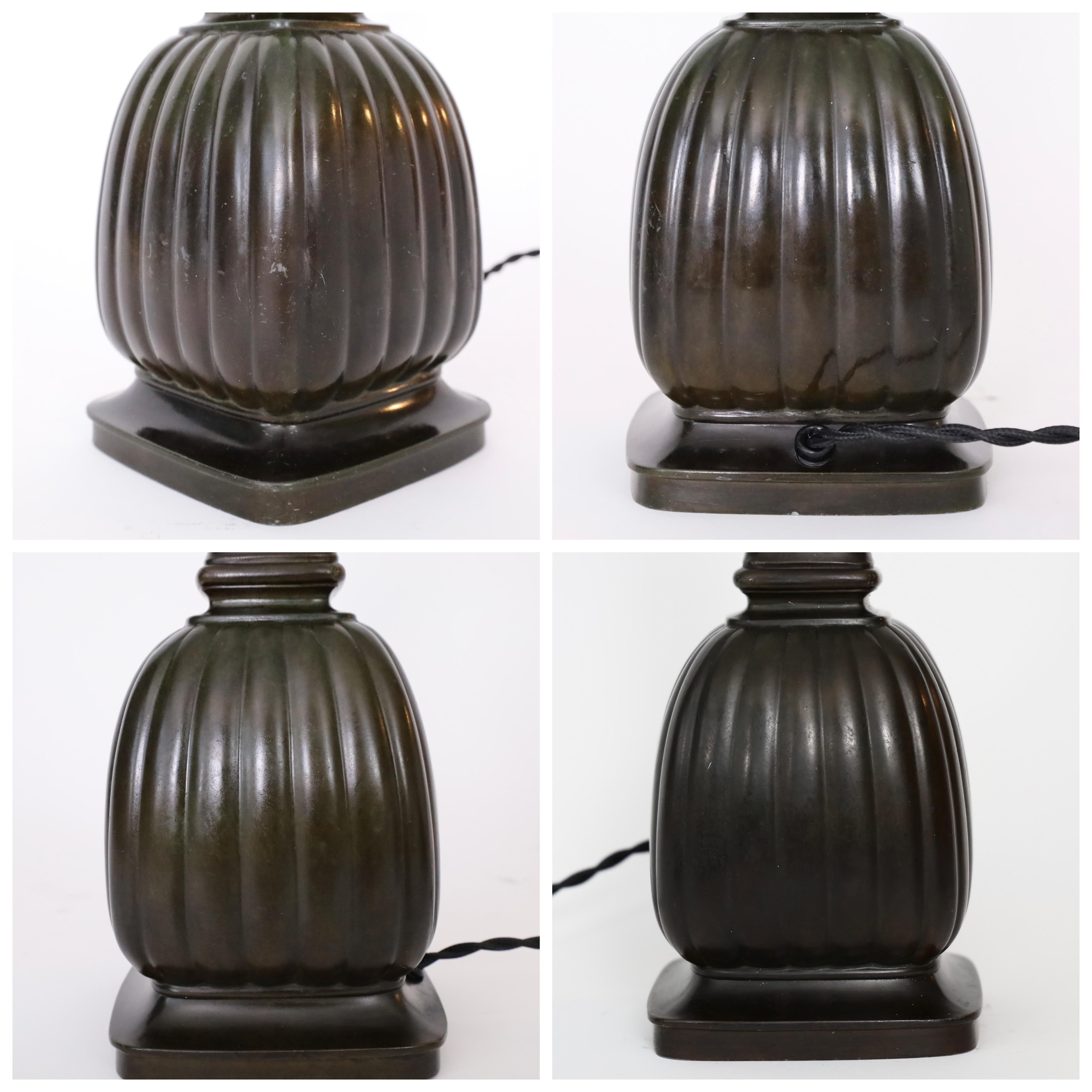 Square Diskometal Table Lamps by Just Andersen, 1930s, Denmark For Sale 4