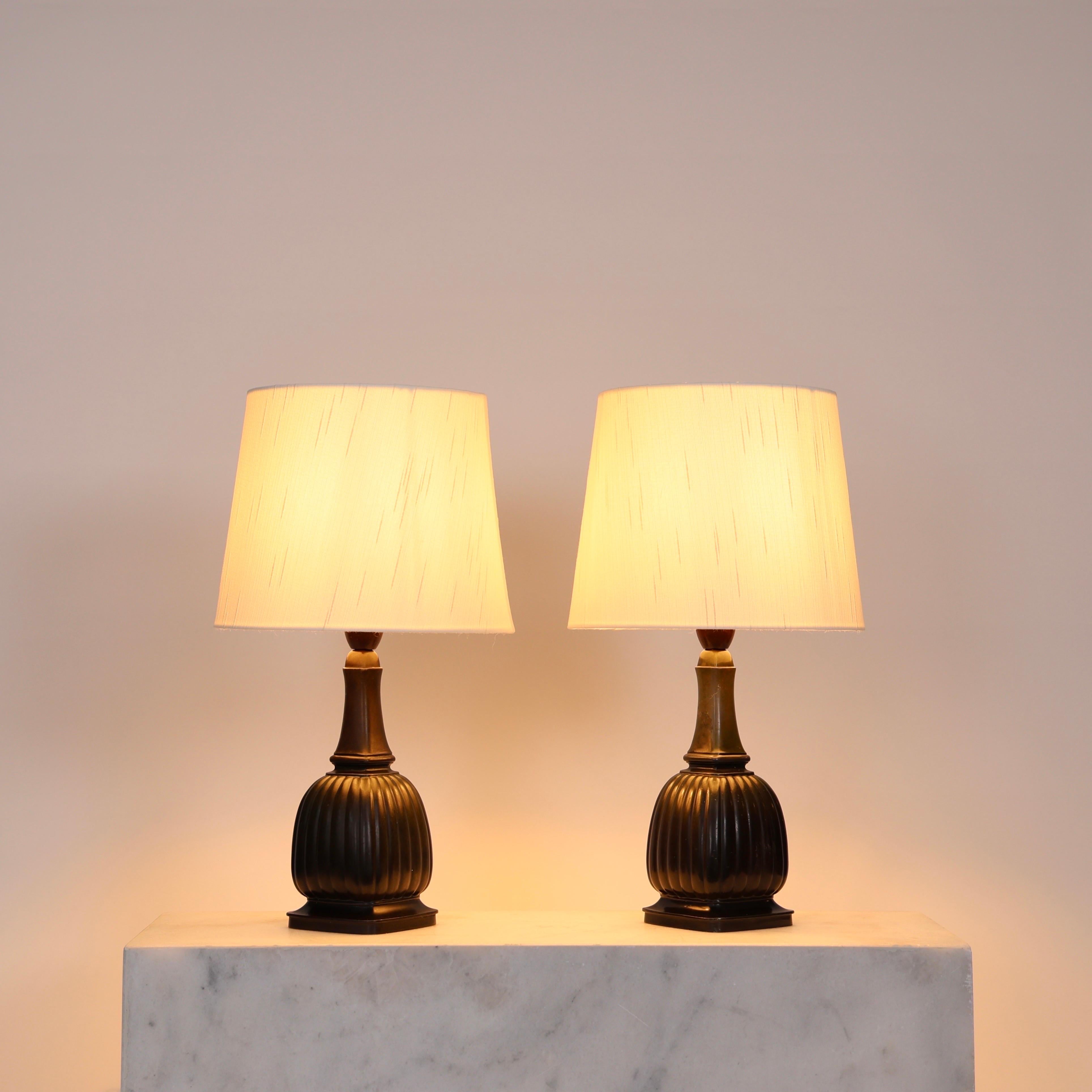 Square Diskometal Table Lamps by Just Andersen, 1930s, Denmark For Sale 7