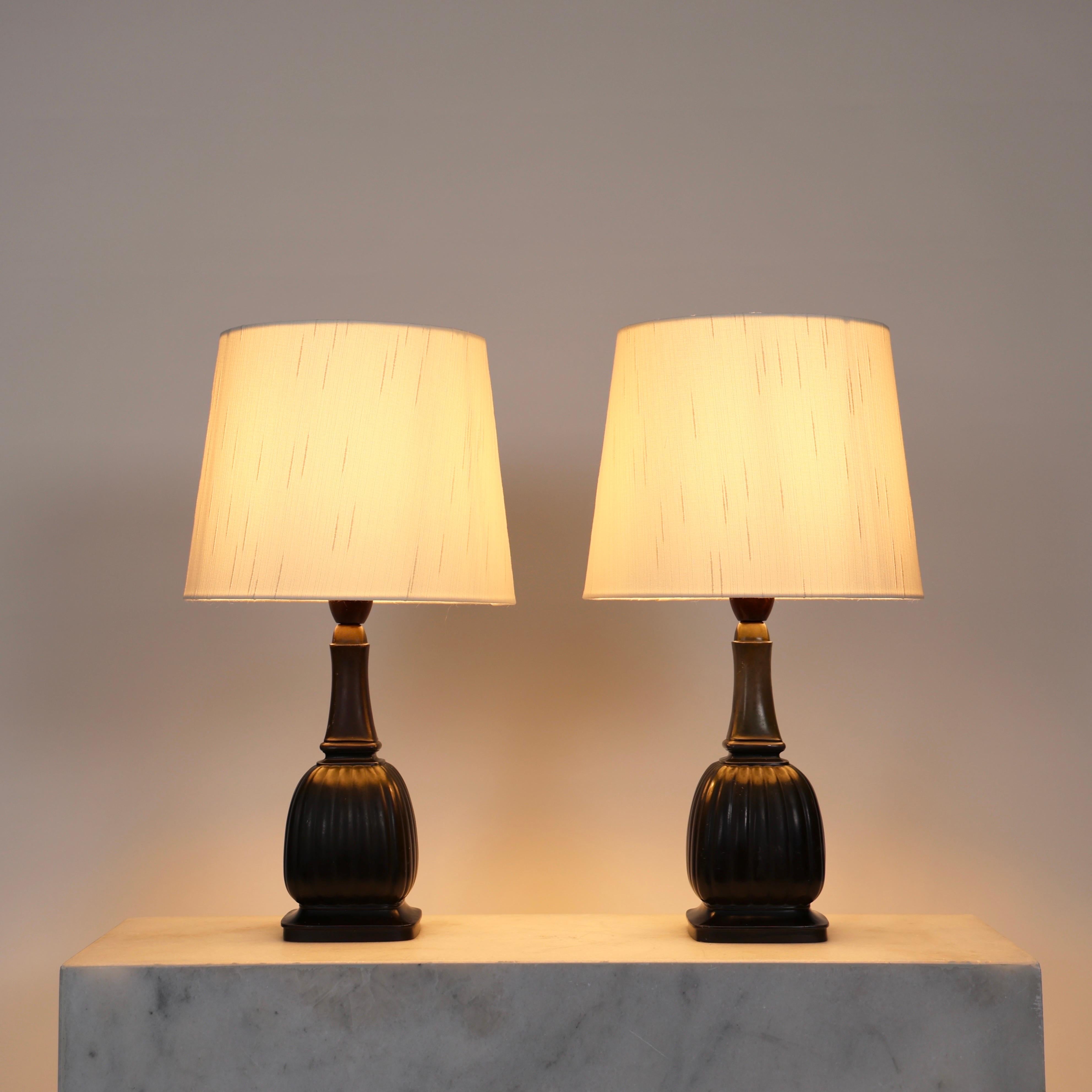 Art Deco Square Diskometal Table Lamps by Just Andersen, 1930s, Denmark For Sale