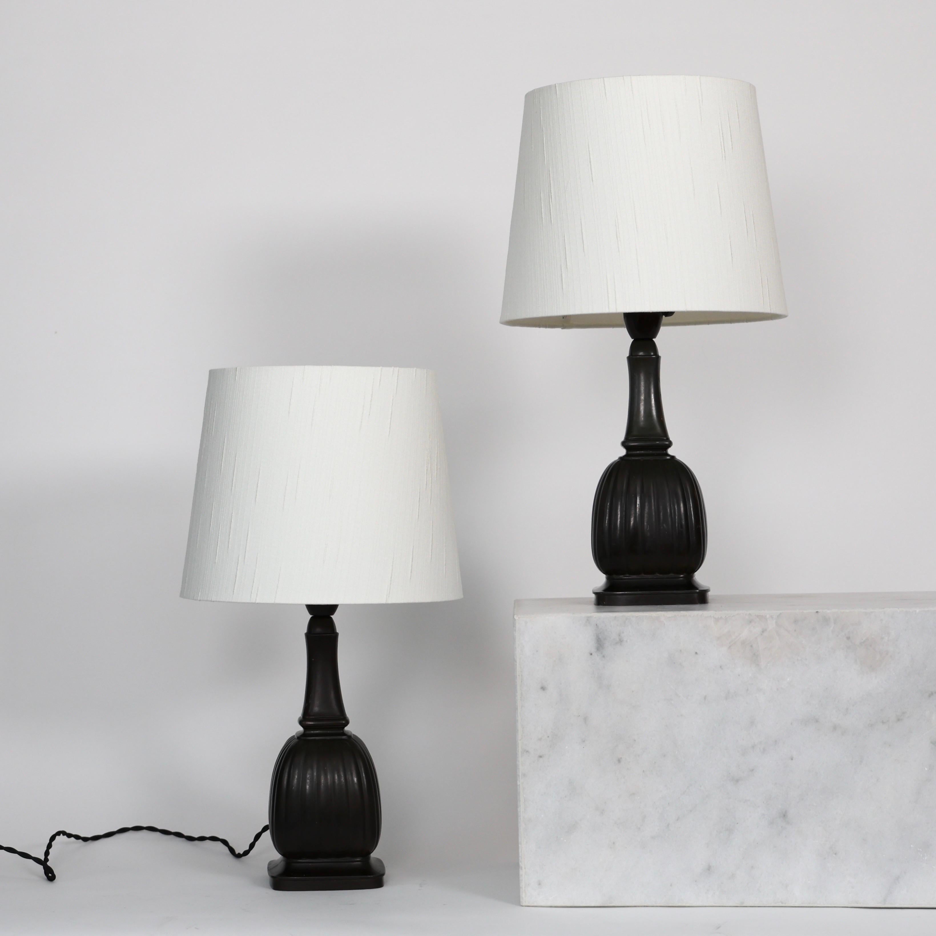 Danish Square Diskometal Table Lamps by Just Andersen, 1930s, Denmark For Sale