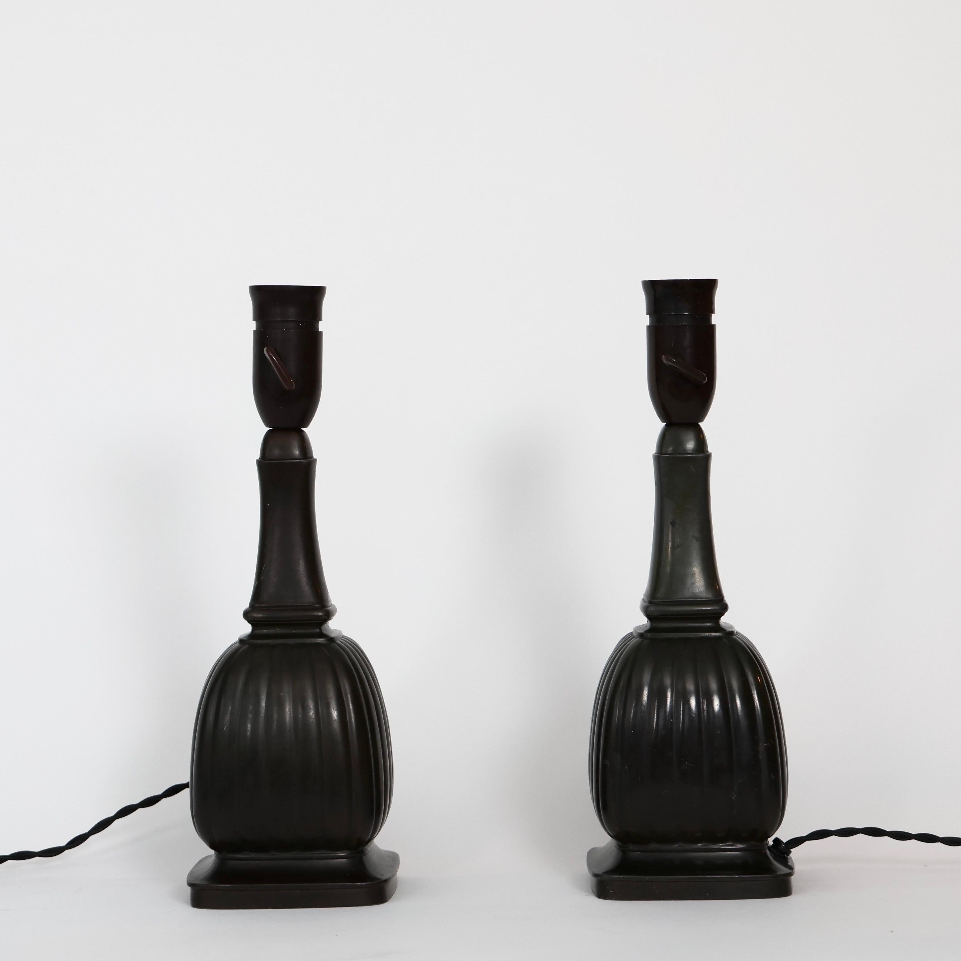 Square Diskometal Table Lamps by Just Andersen, 1930s, Denmark For Sale 1