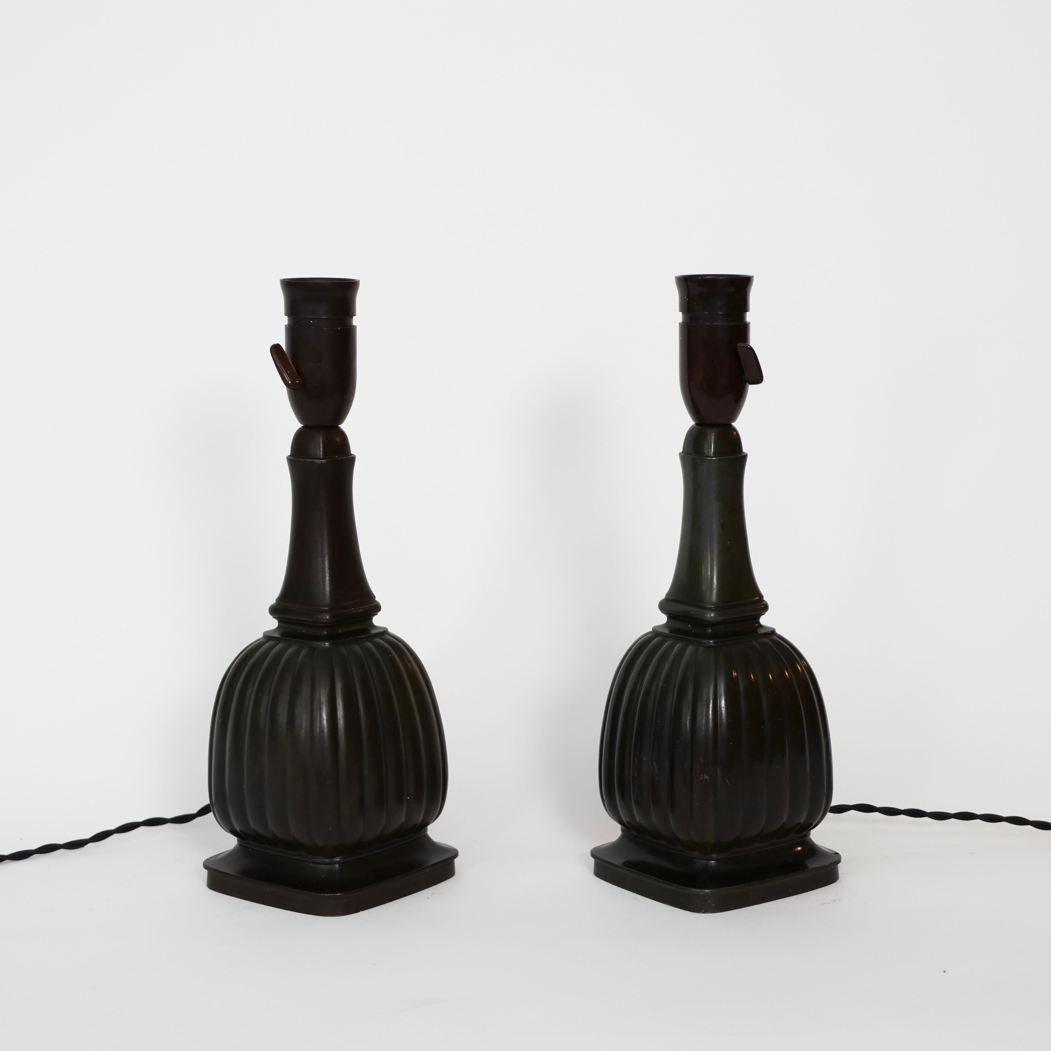 Square Diskometal Table Lamps by Just Andersen, 1930s, Denmark For Sale 2