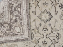 Classic Tabriz Style Ivory Charcoal Handwoven Rug 5'2 x 7'5
