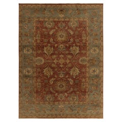 Rug & Kilim's Classic Tabriz Style Rug with Beige & Blue Florals on Rust Red