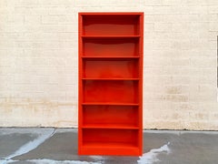 Tall Tanker Bookcase, Custom Refinished in Safety Orange