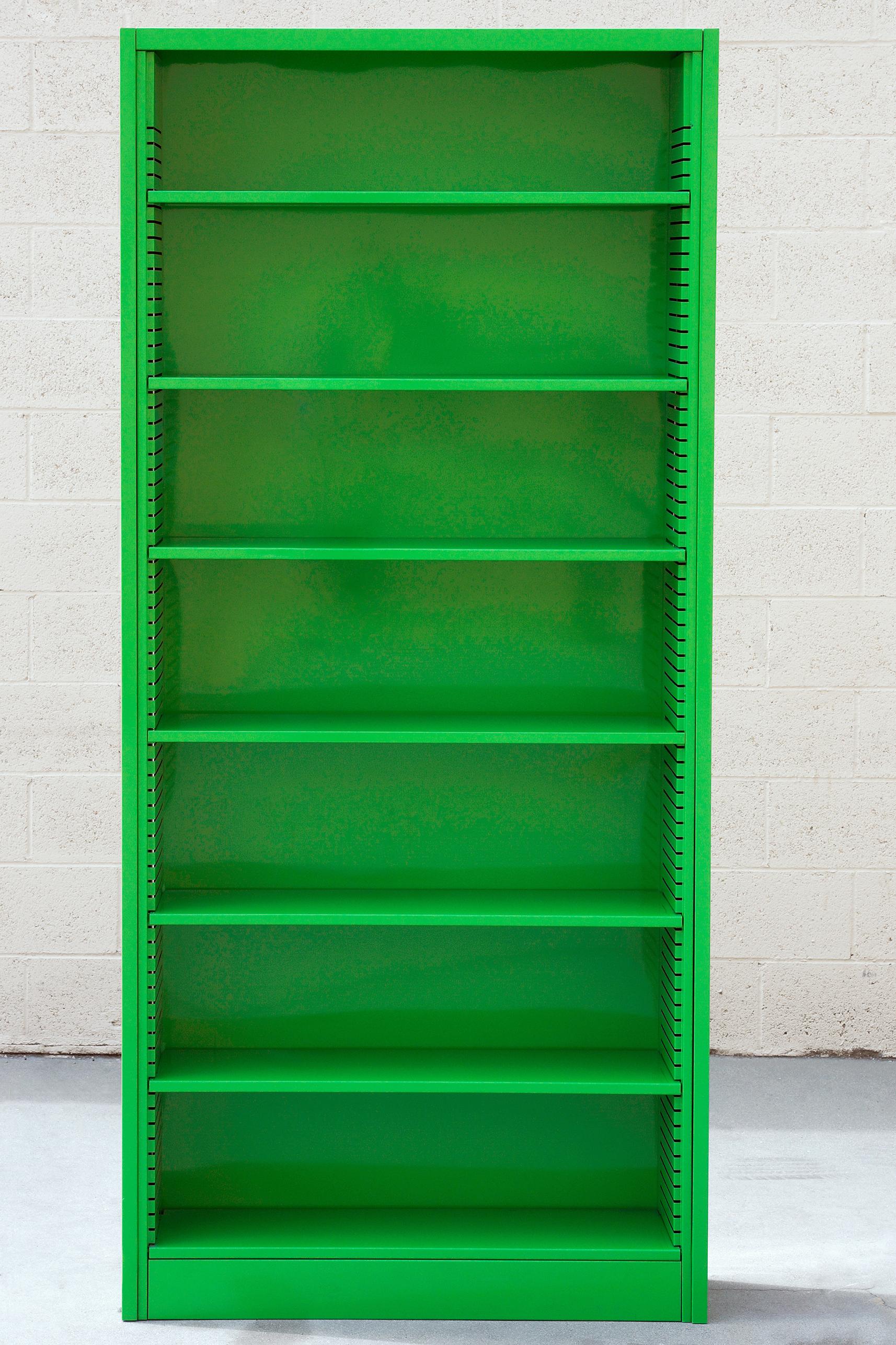 lime green bookcase