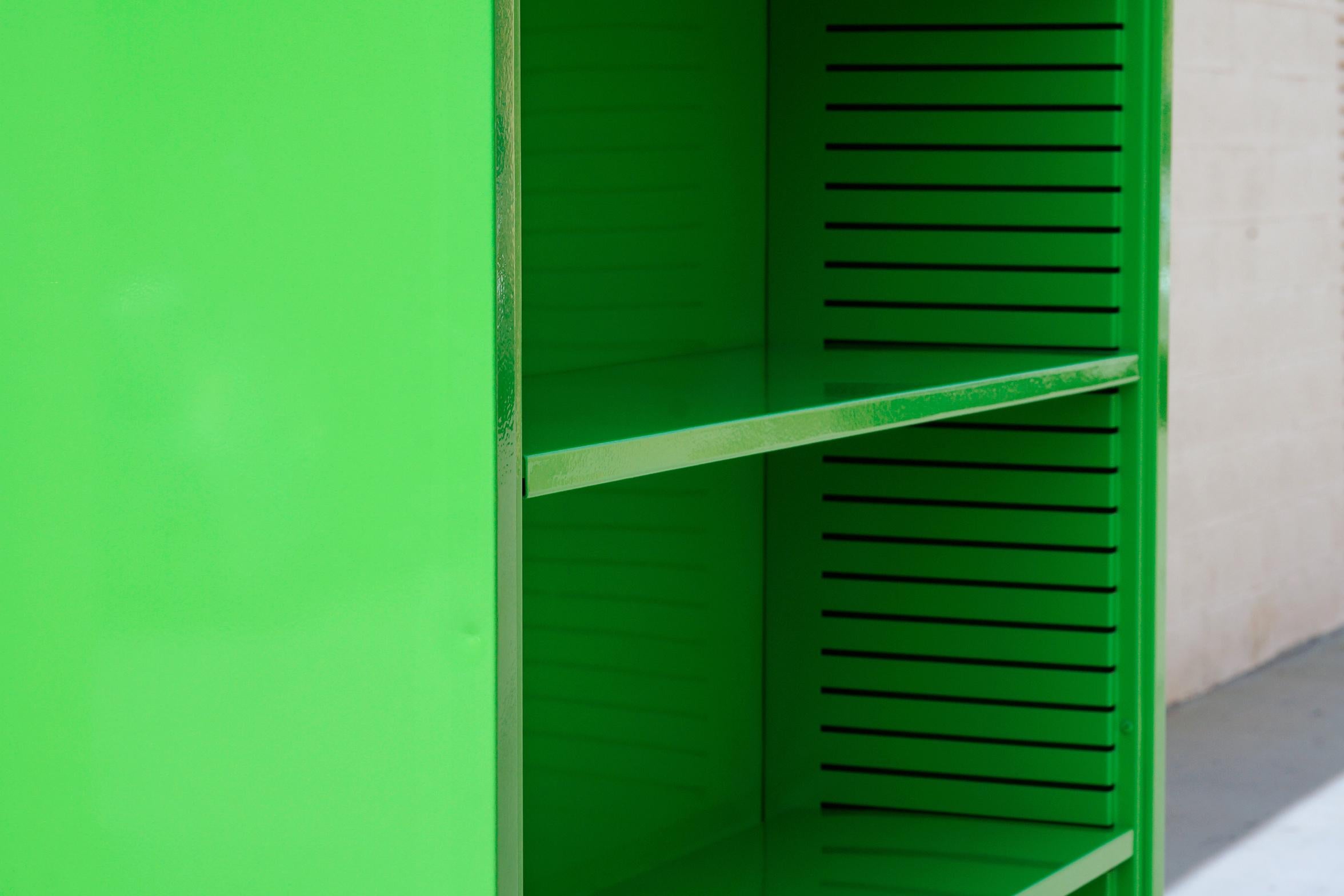 lime green bookcase