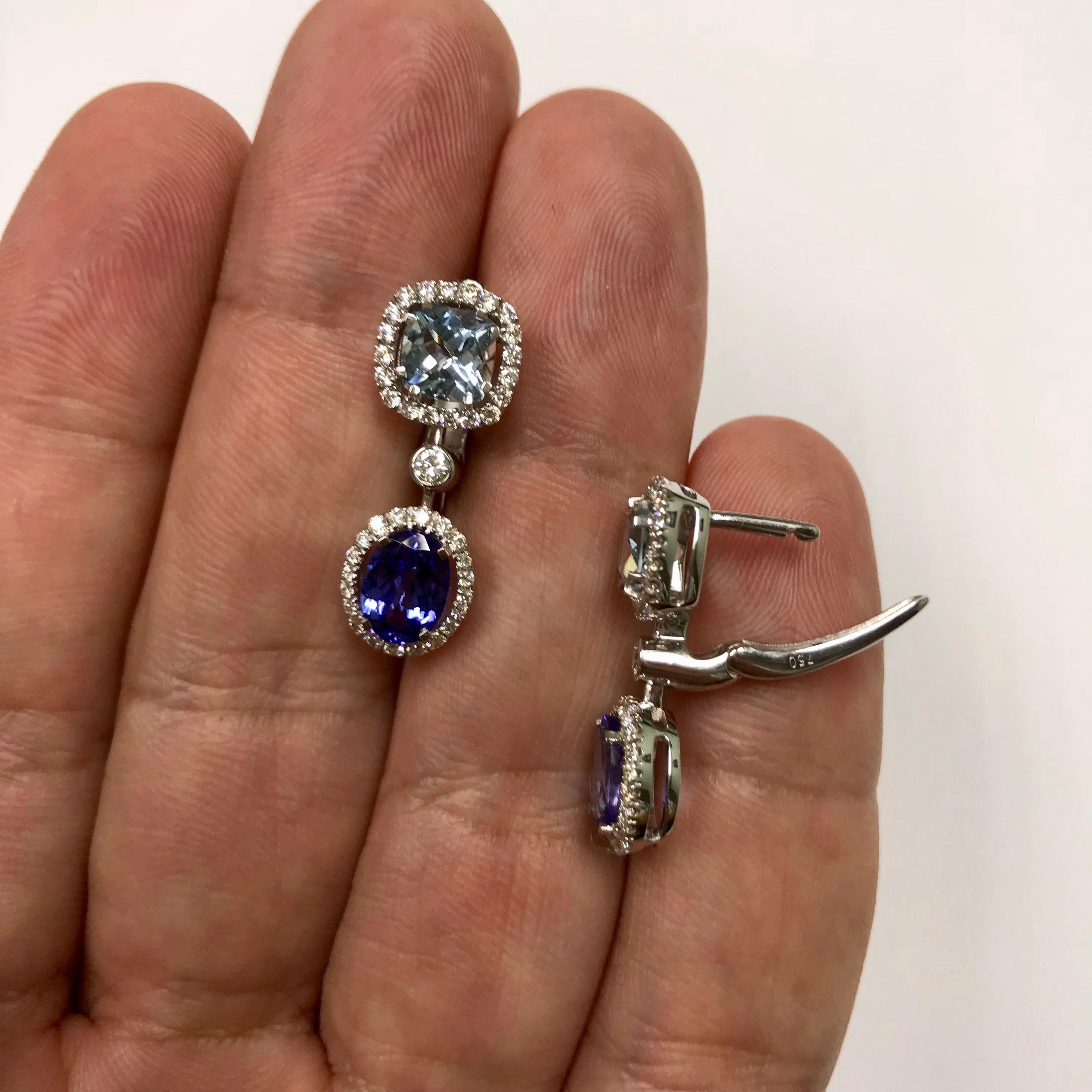 classic tanzanite and diamond earrings