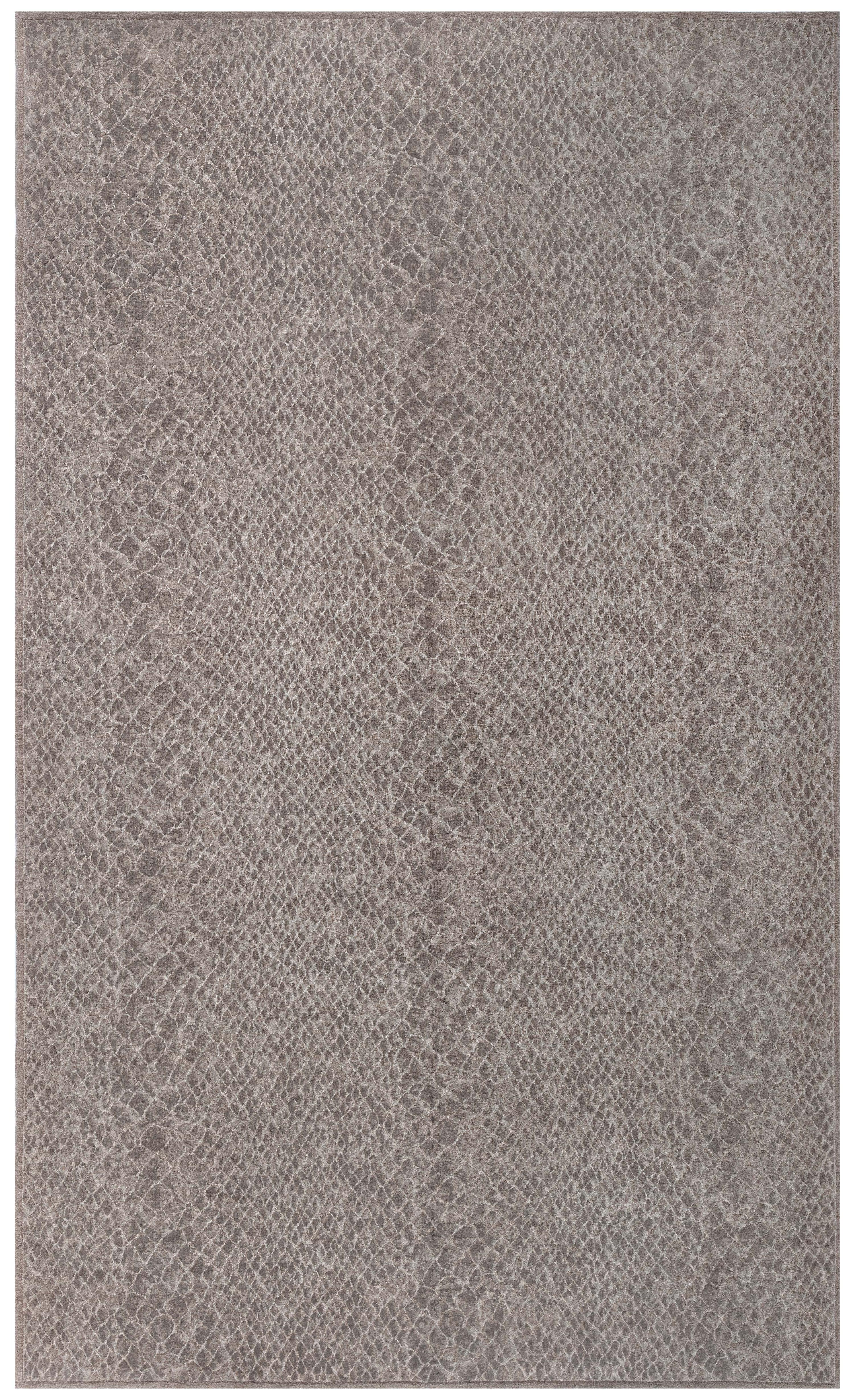 Classic Taupe Abstract Modern And Silk Rug "Snake Skin" by Doris Leslie Blau For Sale