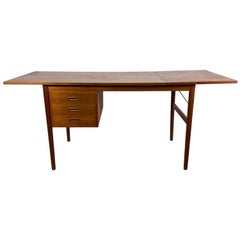 Retro Classic Teak Drop Leaf Desk, Denmark, Attributed to Arne Vodder