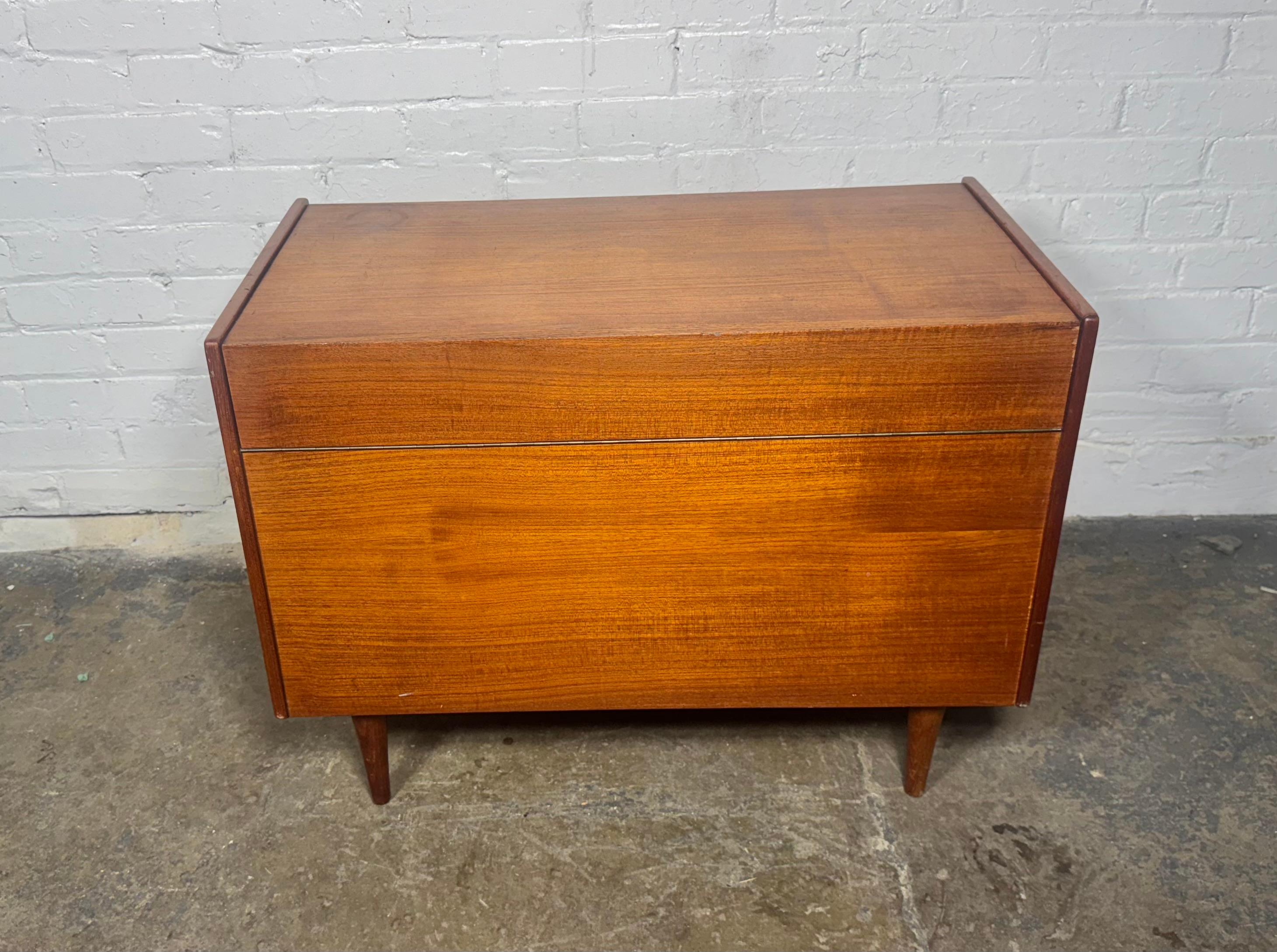 Scandinavian Modern Classic Teak & Oak Kofod Larsen Danish Teak Box Bar / Denmark For Sale