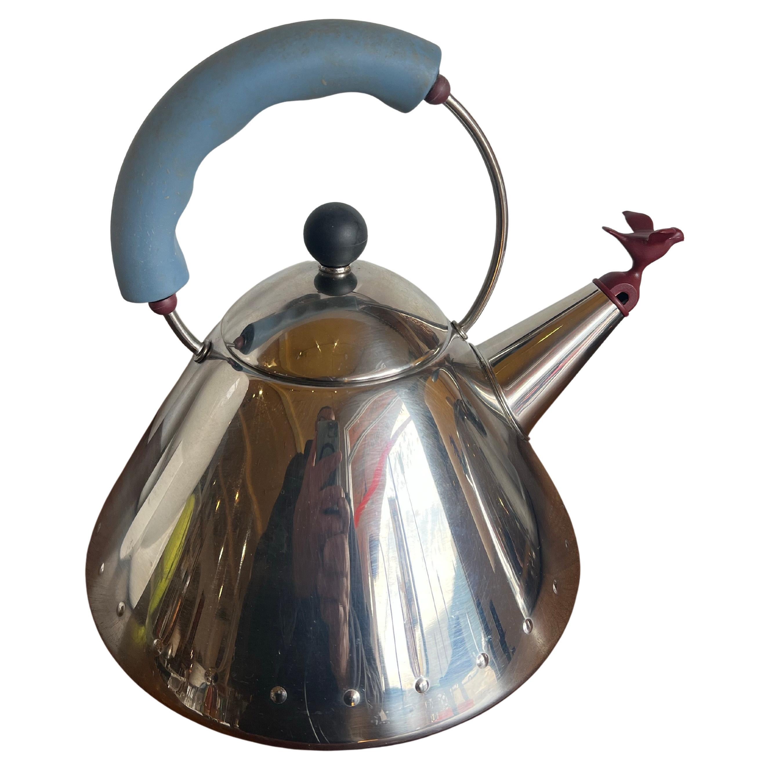 A Classic iconic teapot designed by Michael Graves for Alessi circa 2001, made in Italy in nice original condition. Stamped with signature & Date