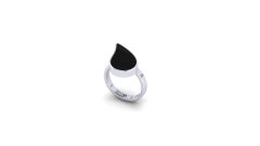 Classic Teardrop Black Onyx & White Gold Cocktail Ring