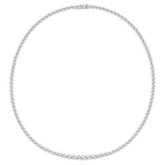 Classic Tennis CZ Stones White Gold Necklace  for Her