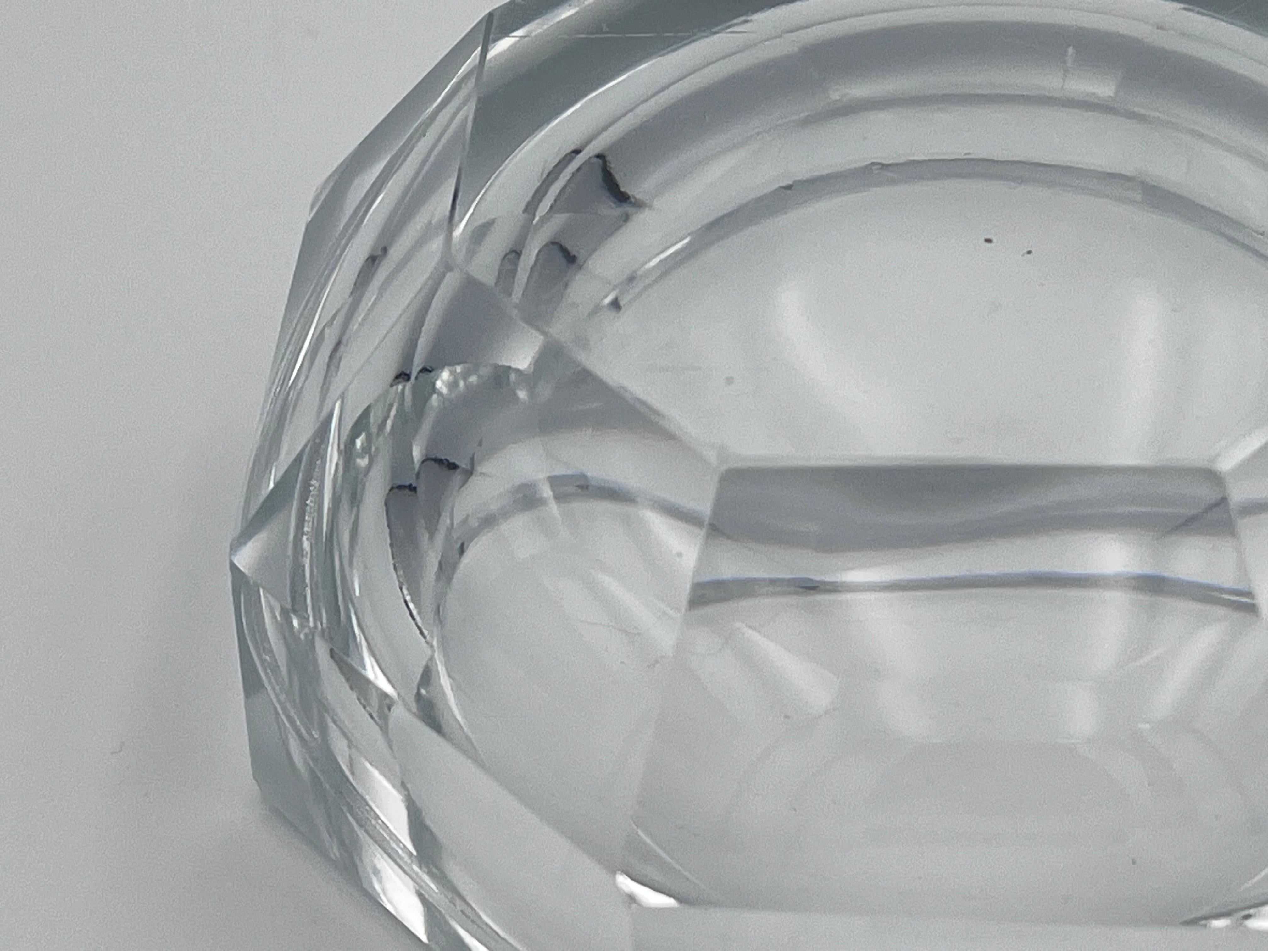 Demi Vide Poche Classique épais du 20ème siècle en verre taillé et cristal à facettes en vente 5