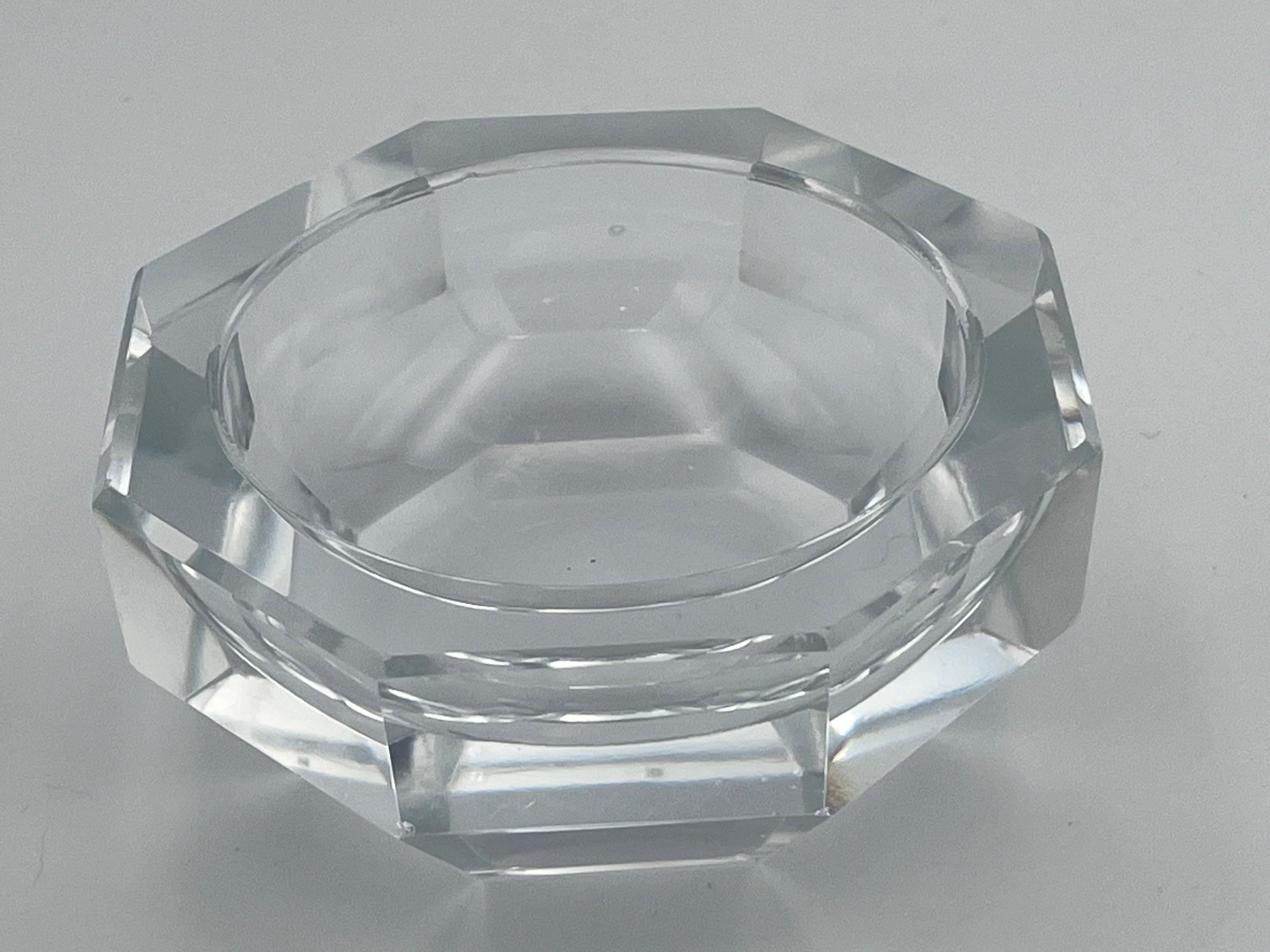 Demi Vide Poche Classique épais du 20ème siècle en verre taillé et cristal à facettes en vente 6