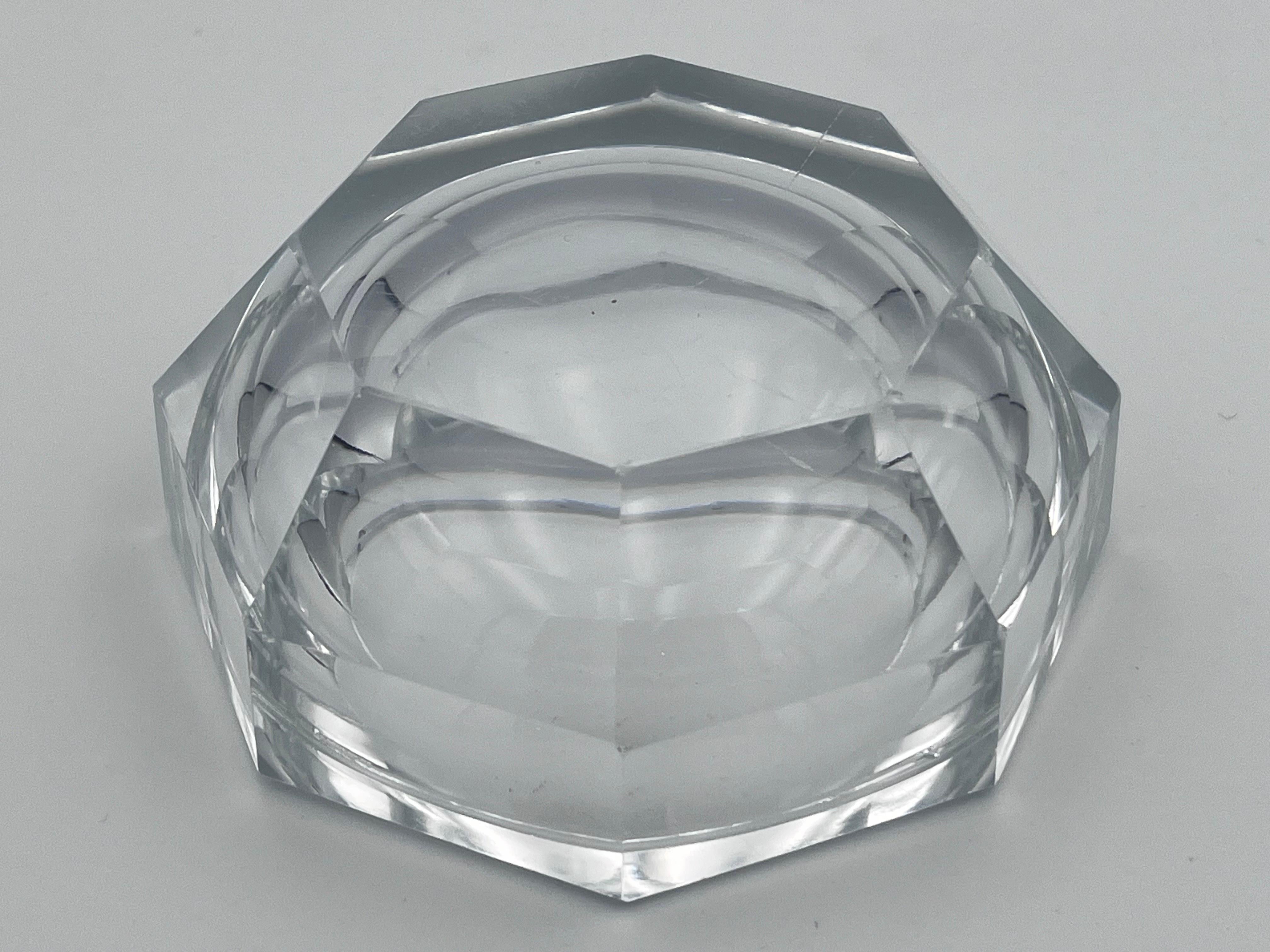 Demi Vide Poche Classique épais du 20ème siècle en verre taillé et cristal à facettes en vente 1