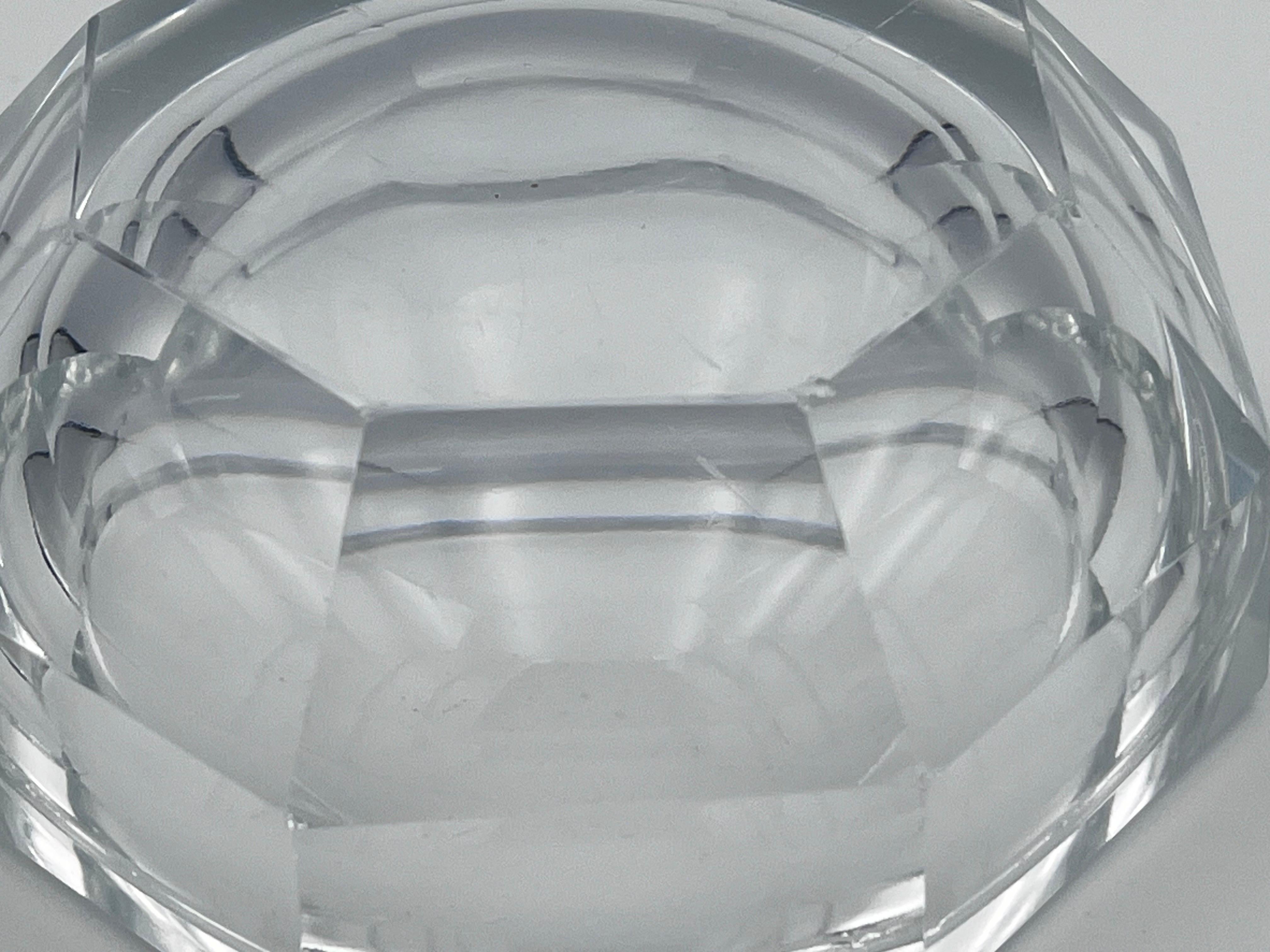 Demi Vide Poche Classique épais du 20ème siècle en verre taillé et cristal à facettes en vente 2
