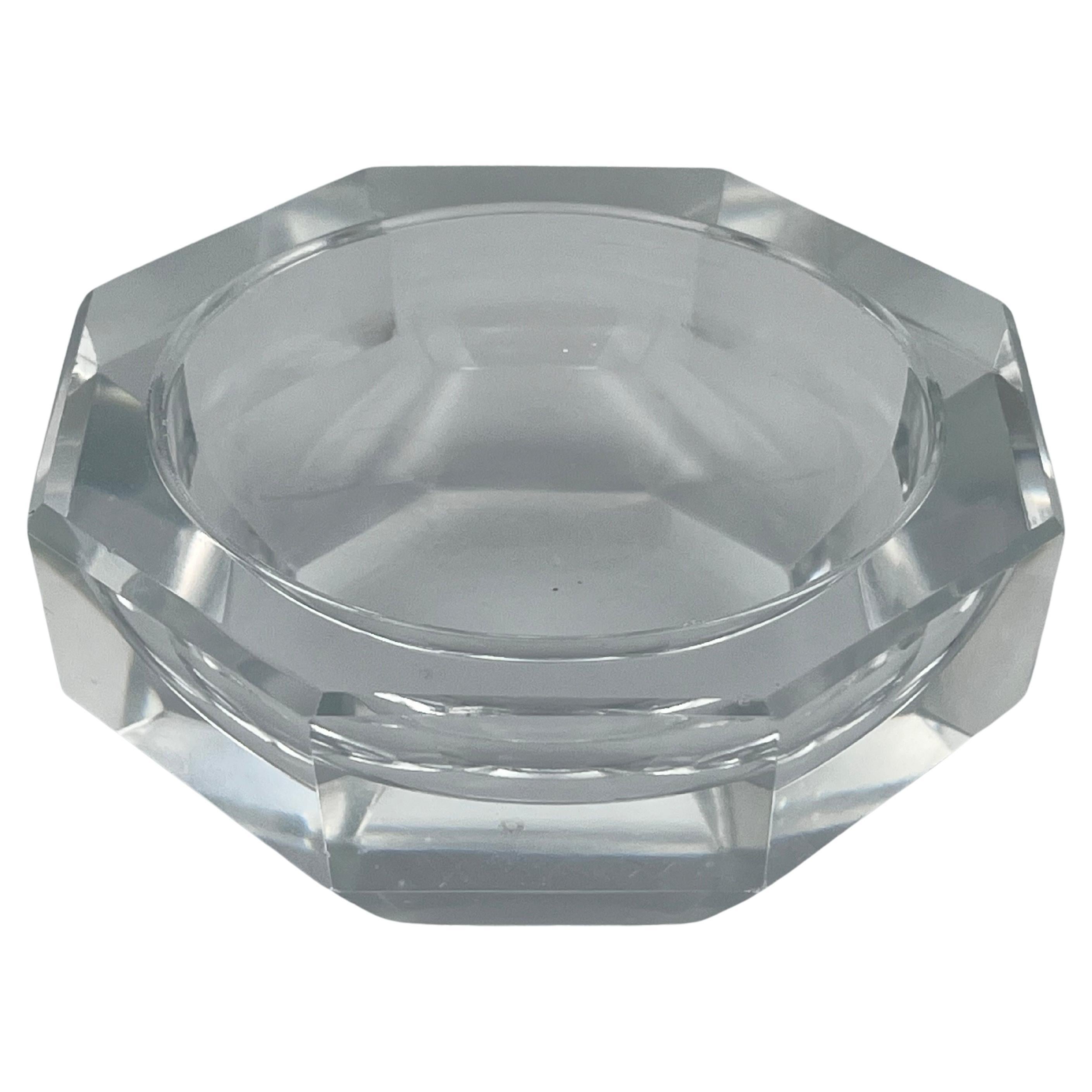 Demi Vide Poche Classique épais du 20ème siècle en verre taillé et cristal à facettes en vente