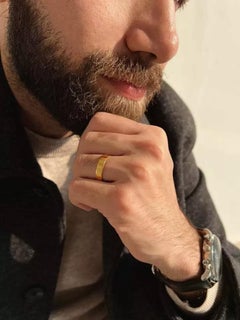 Classic Thick Band in 14K Solid Gold Men Band Wedding Ring