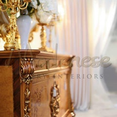 Classic Three Doors Sideboard with Drawers in Radica Inlays by Modenese