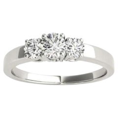 Classic Three Stone Diamond Engagement Ring in White Gold