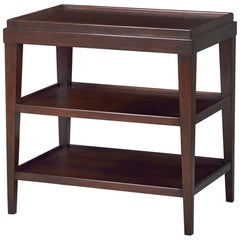 Classic Three-Tier Side Table, Mahogany Finish