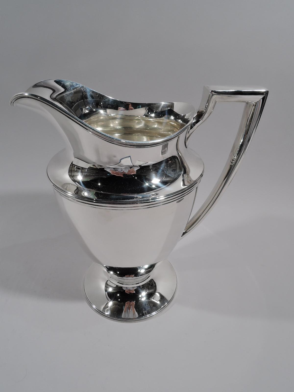 Art Deco Classic Tiffany American Sterling Silver Water Pitcher
