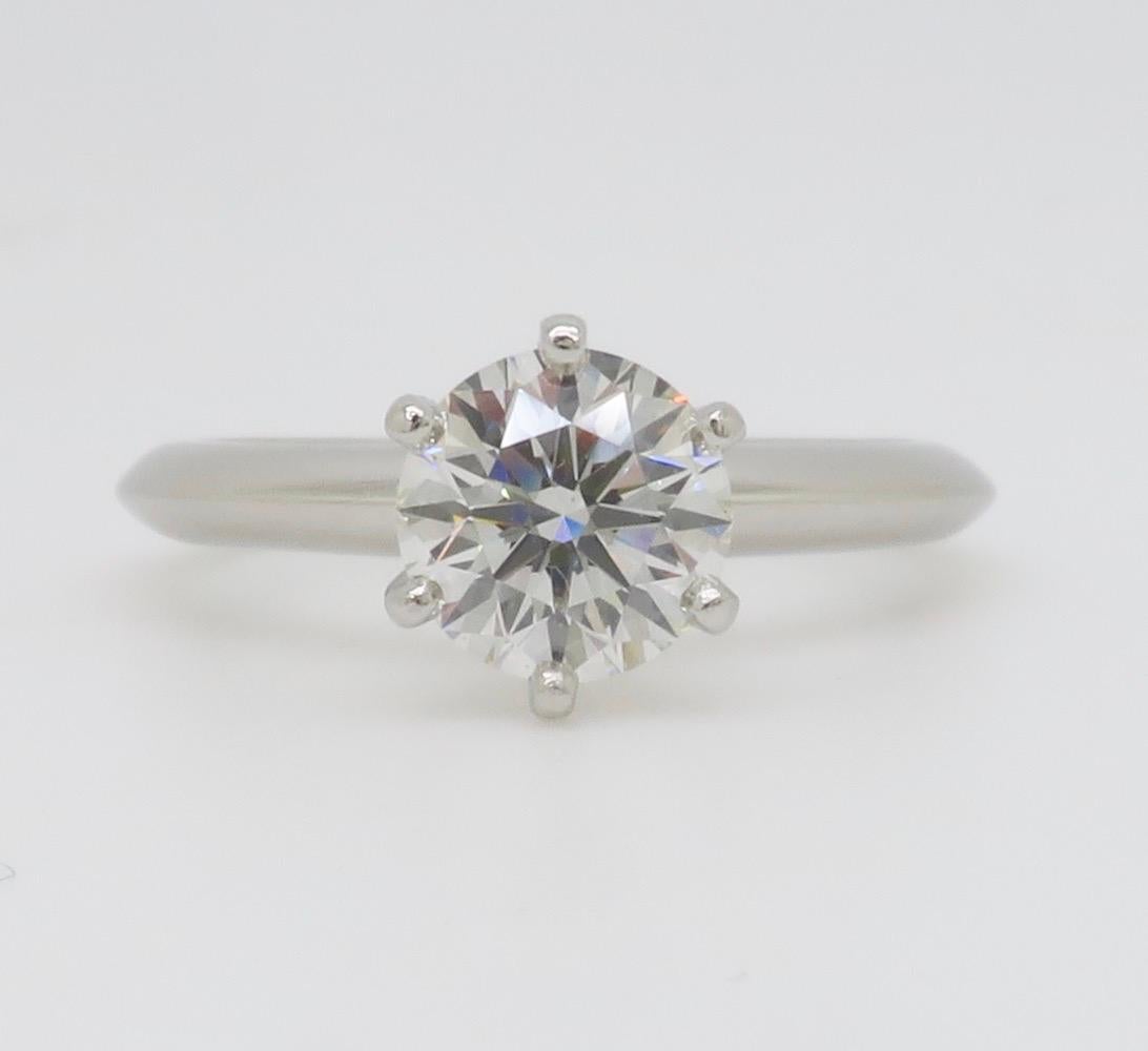 Classic Tiffany & Co. Diamond Solitaire Engagement Ring in Platinum For Sale 5