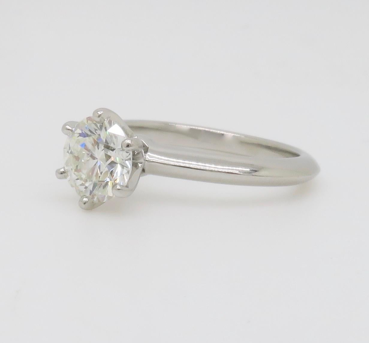 Classic Tiffany & Co. Diamond Solitaire Engagement Ring in Platinum For Sale 6