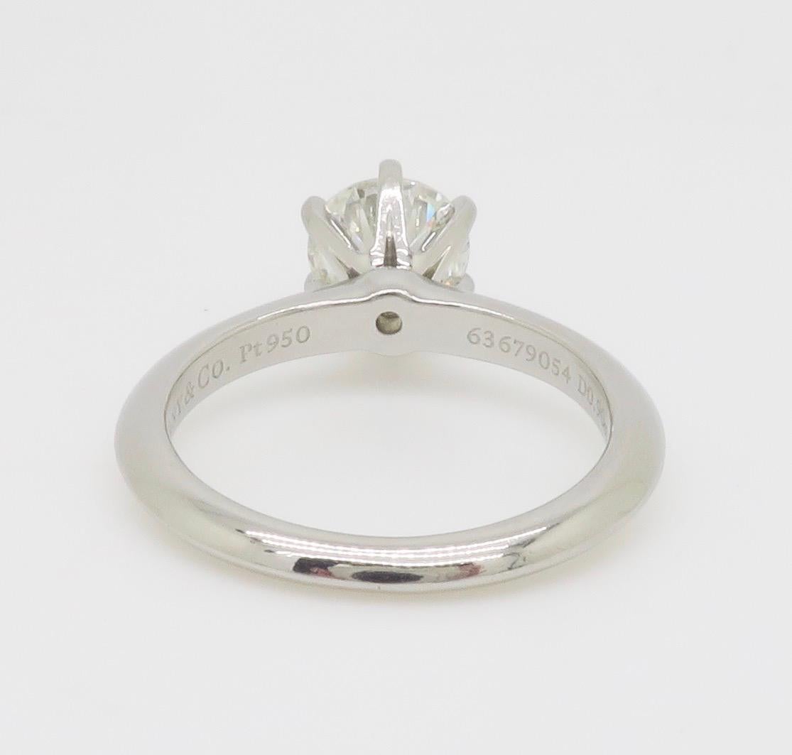 Classic Tiffany & Co. Diamond Solitaire Engagement Ring in Platinum For Sale 8