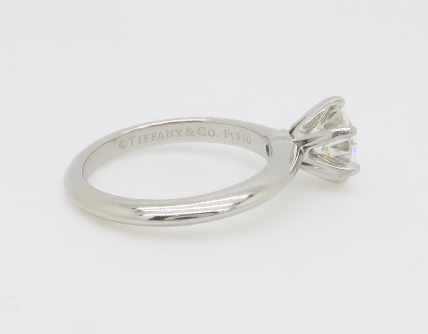 Classic Tiffany & Co. Diamond Solitaire Engagement Ring in Platinum For Sale 9
