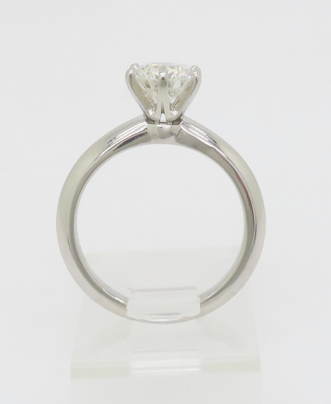 Classic Tiffany & Co. Diamond Solitaire Engagement Ring in Platinum For Sale 12